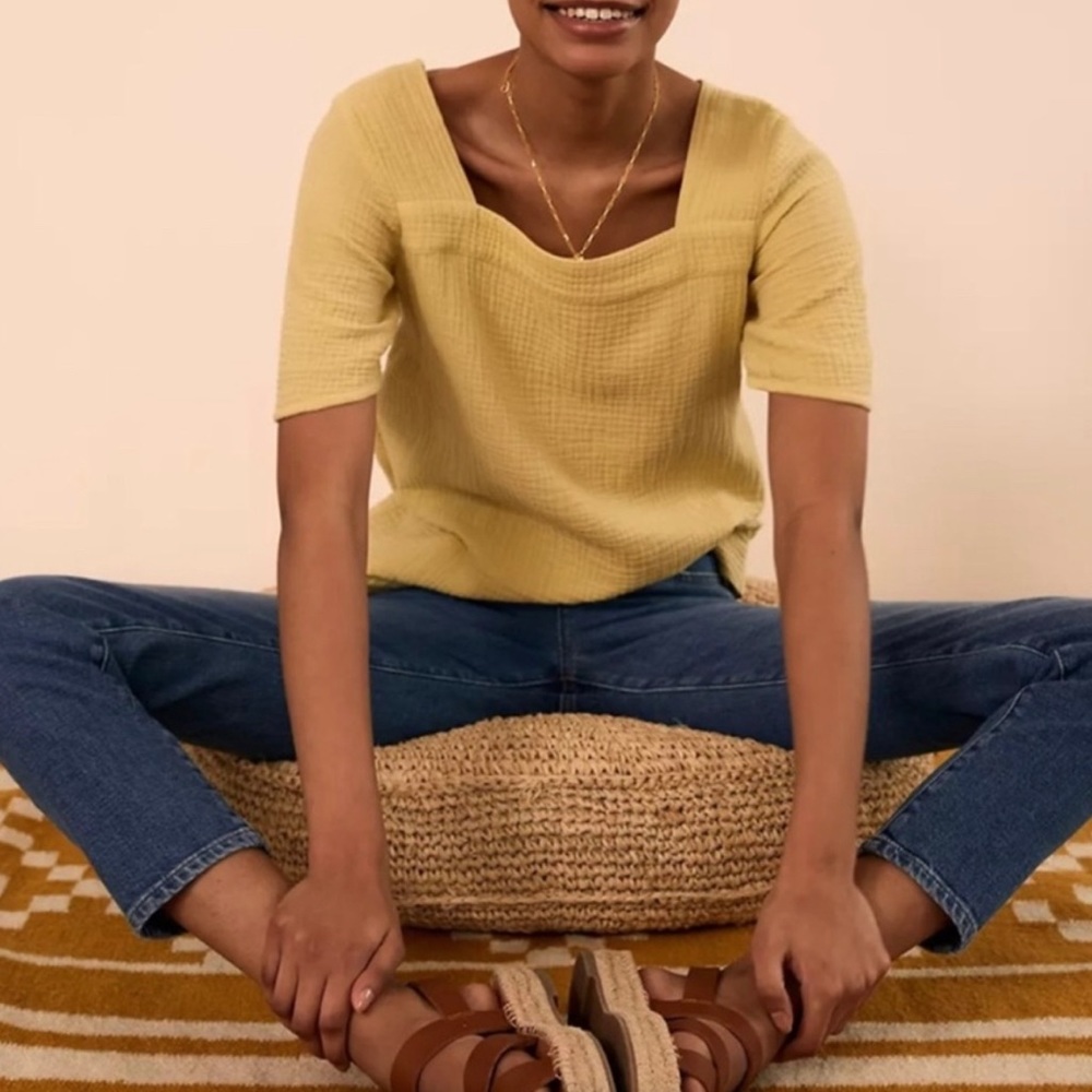 Madewell square neck harlow top